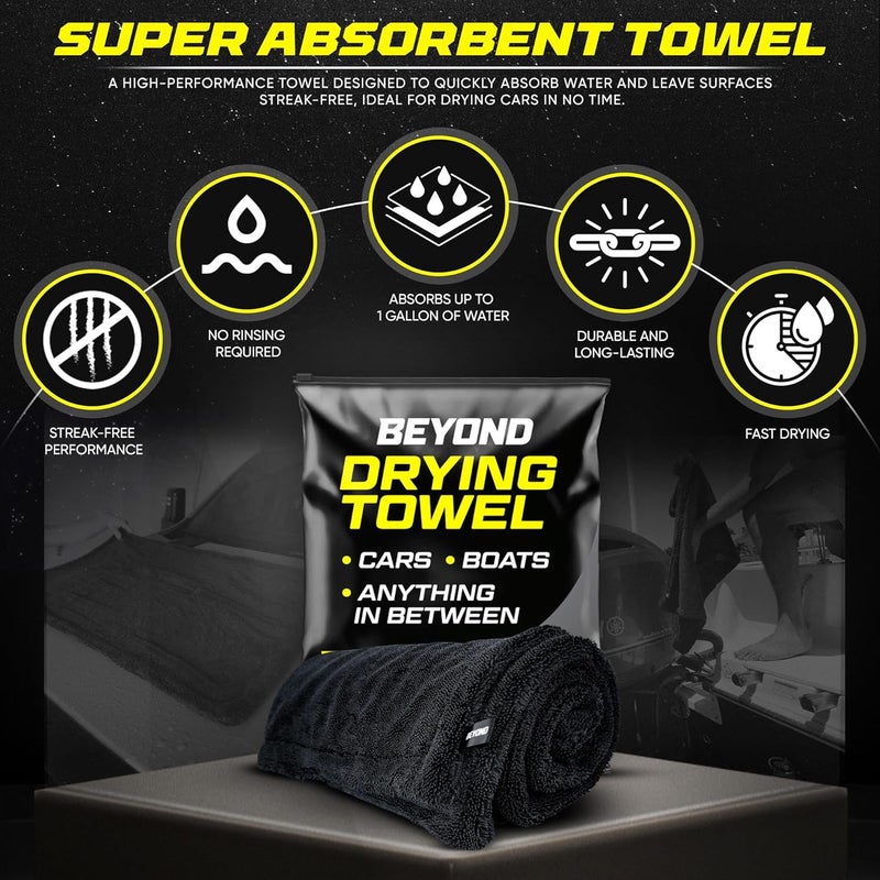 Beyond Braid Beyond Drying Towel - Super Absorbent Large Premium Microfiber Detailing Towel for Cars and Boats - 2-Pack - Image 3